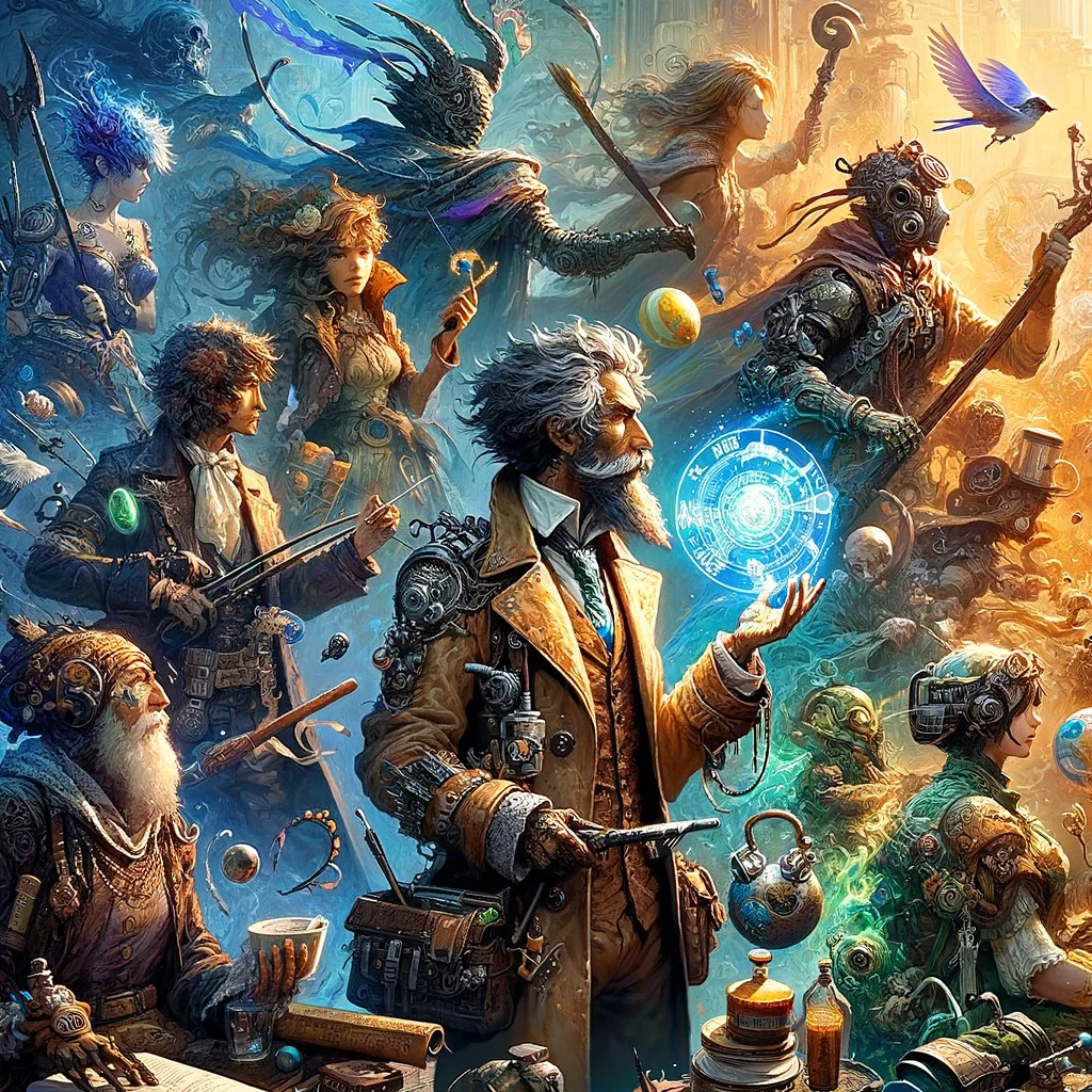 Background image of fantasy-style characters